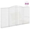 vidaXL Arched Gabion Baskets 10 pcs 400x30x220/240 cm Galvanised Iron