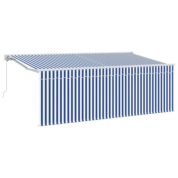vidaXL Retractable Awning Manual Blue 350 x 200 cm Fabric