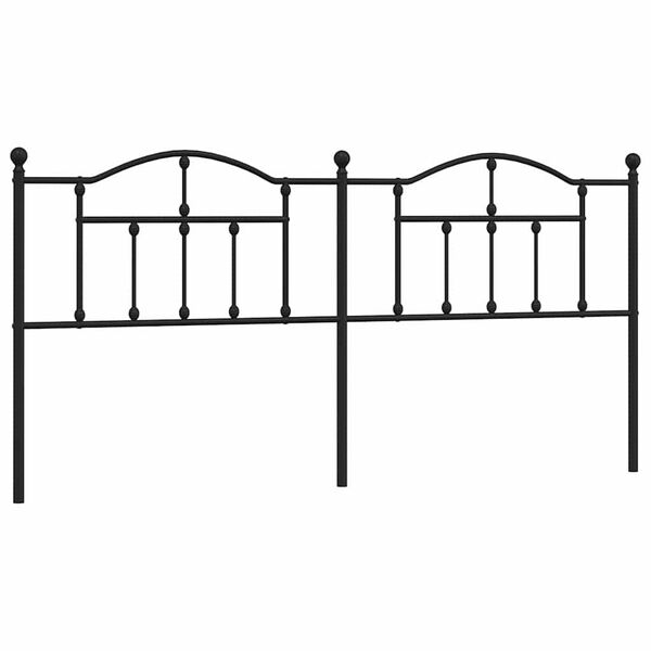vidaXL Metal Headboard Black 200 cm
