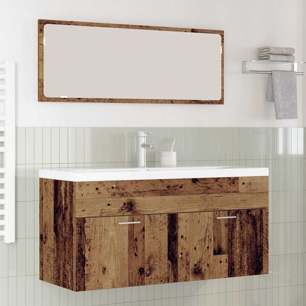 vidaXL Bathroom Cabinet Old Wood 100 x 38.5 x 46 cm Engineered Wood