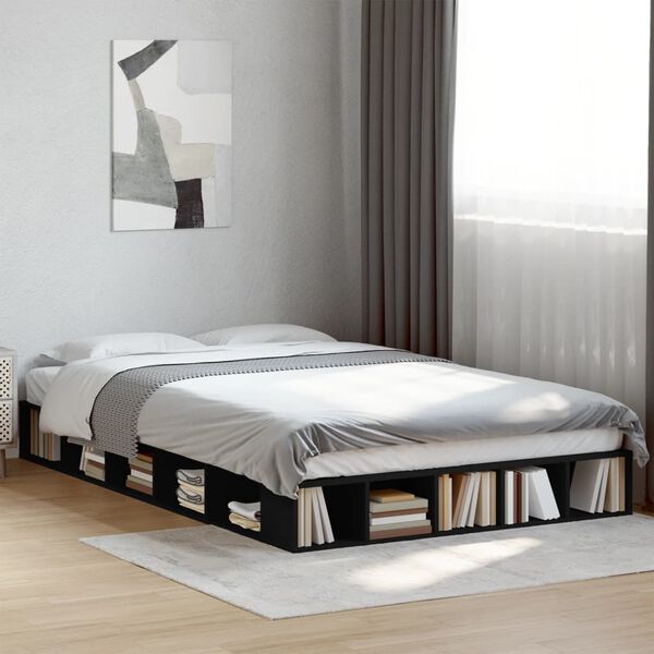 vidaXL Bed Frame without Mattress Black 135x190 cm Double