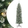 vidaXL Artificial Slim Christmas Tree Green and White 240 cm