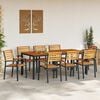 vidaXL Garden Dining Set 9 pcs Black Solid Acacia Wood