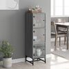 vidaXL Highboard with Glass Doors Grey Sonoma 35x37x120 cm
