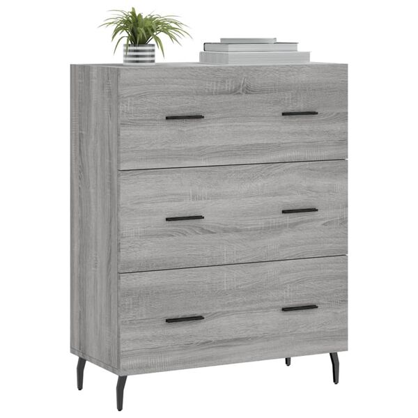 vidaXL Sideboard Grey Sonoma 69.5x34x90 cm Engineered Wood