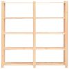 vidaXL 5-Tier Storage Racks 2 pcs 170x38x170 cm Solid Pinewood 500 kg
