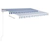 vidaXL Manual Retractable Awning with Posts 3.5x2.5 m Blue and White
