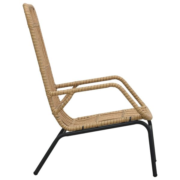 vidaXL Garden Chair Poly Rattan Light Brown