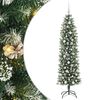 vidaXL Artificial Slim Christmas Tree Green and white 180 cm