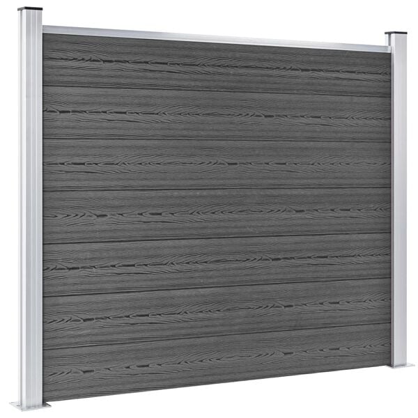 vidaXL Fence Panel Set WPC 353x146 cm Black