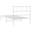 vidaXL Metal Bed Frame without Mattress with Headboard White 90x200cm