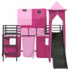 vidaXL Kids'Loft Bed Frame Black and Pink 74.5 x 190 cm Metal