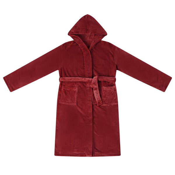 vidaXL Bathrobe Hoodie Bordeaux Red XXXL Flannel