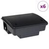 vidaXL Mouse Traps 6 pcs Black 23x19x9.5 cm