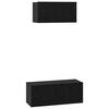 vidaXL TV Cabinet Set Wall-mounted 2 pcs Black Oak Engineered Wood