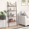 vidaXL 4-Tier Leaning Shelf Dark Brown and Black 64x34x150.5 cm