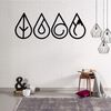 Homemania 4 Piece Wall Decoration Elements 32x50 cm Metal Black