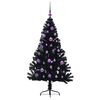 vidaXL Artificial Pre-lit Christmas Tree Black 150 cm PVC