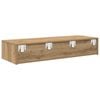 vidaXL Wall Shelf with Drawers Artisian Oak 100x36x19 cm Engineered Wood