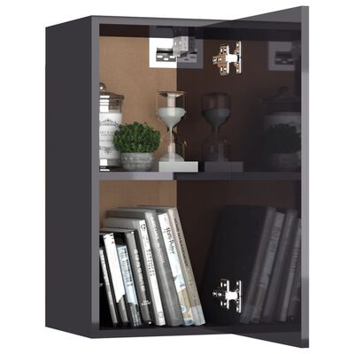 vidaXL TV Cabinet High Gloss Grey 30.5x30x60 cm Chipboard