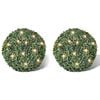 vidaXL Boxwood Ball Artificial Leaf Topiary Ball 35 cm Solar LED String 2 pcs