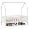 vidaXL Kids'House Bed Frame without Mattress White 80x160 cm Pine