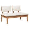 vidaXL Garden Bench Set with Cushion 3 pcs Brown and Cream