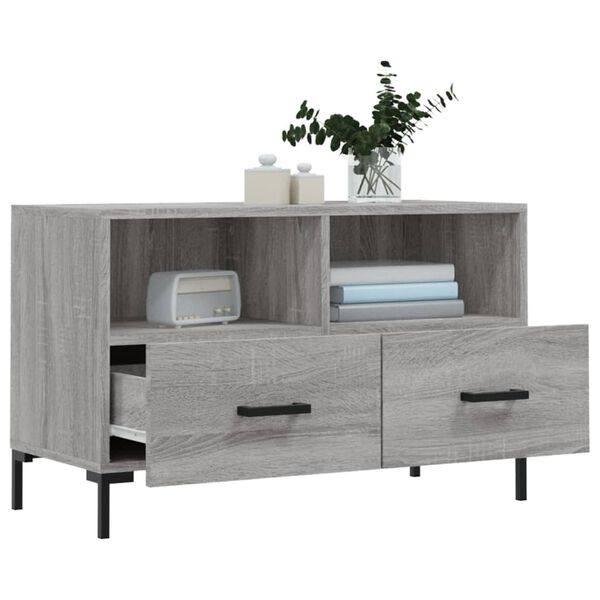 vidaXL TV Cabinet Grey Sonoma 80x36x50 cm Engineered Wood