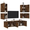 vidaXL 6 Piece TV Wall Units Smoked Oak Engineered Wood