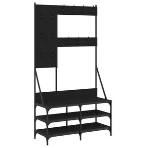 vidaXL Clothes Rack with Shoe Storage Black 100x40x184 cm