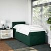 vidaXL Box Spring Bed with Mattress Dark Green 90x190 cm Velvet