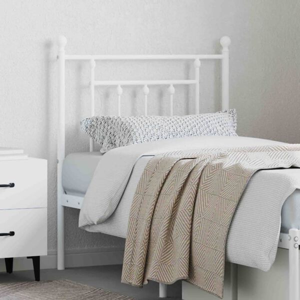 vidaXL Metal Headboard White 75 cm