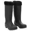 vidaXL Rain Boots with Removable Socks Black Size 39 PVC