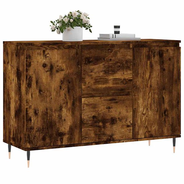 vidaXL Sideboard Smoked Oak 101.5x35x70 cm Engineered Wood
