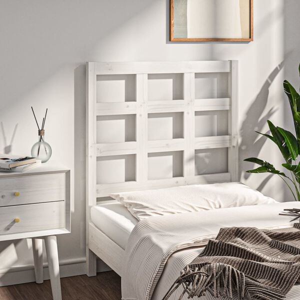 vidaXL Bed Headboard White 80.5x4x100 cm Solid Wood Pine