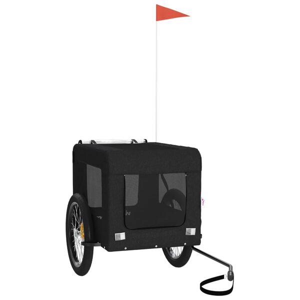 vidaXL Pet Bike Trailer Black Oxford Fabric&Iron