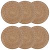 vidaXL Seagrass Placemets 6 pcs Natural 100% Seagrass