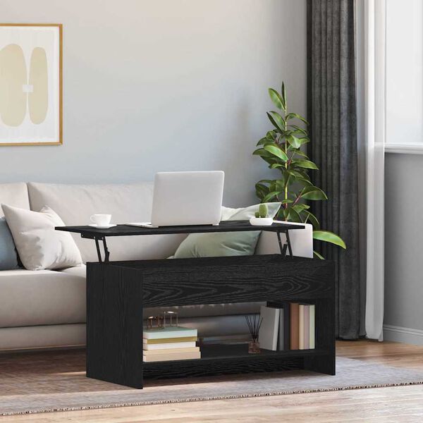 vidaXL Coffee Table Black Oak 80 x 50.5 x 41.5 cm Engineered Wood