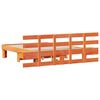 vidaXL Bed Frame with Headboard Brown 135 x 190 cm Solid Pine Wood