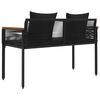 vidaXL Outdoor Bench with Cushion Black 117 x 54 x 74.5 cm Poly Rattan
