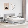 vidaXL Bed Frame Concrete Grey 140 x 190 cm Engineered Wood