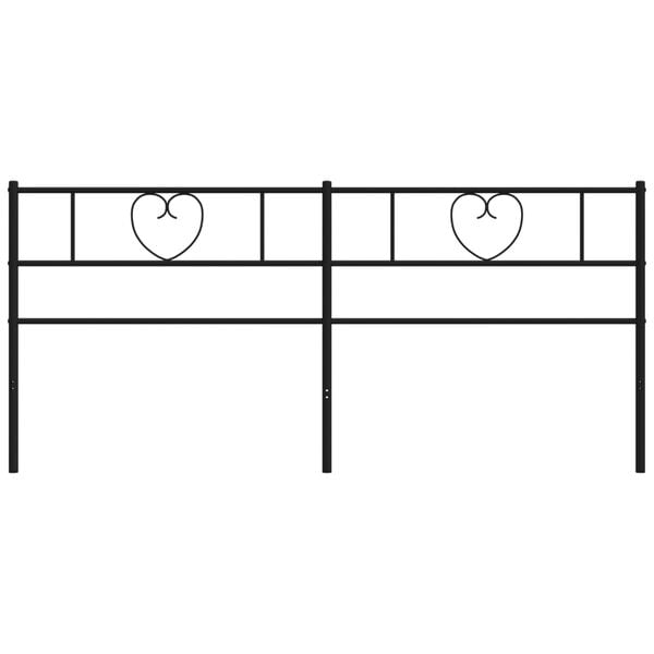 vidaXL Metal Replace Headboard Black 200 cm