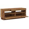 vidaXL TV Cabinet with LED Lights Old Wood 100x35x40 cm Engineered Wood
