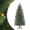 vidaXL Artificial Christmas Tree with 150 LEDs Green 150 cm PE and PVC