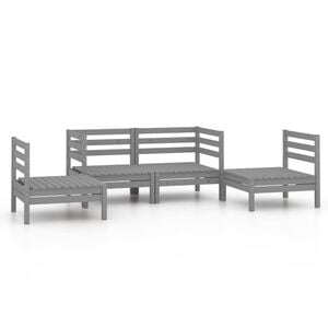 vidaXL Garden Lounge Set | Grey | Solid pinewood | Medium | Modular