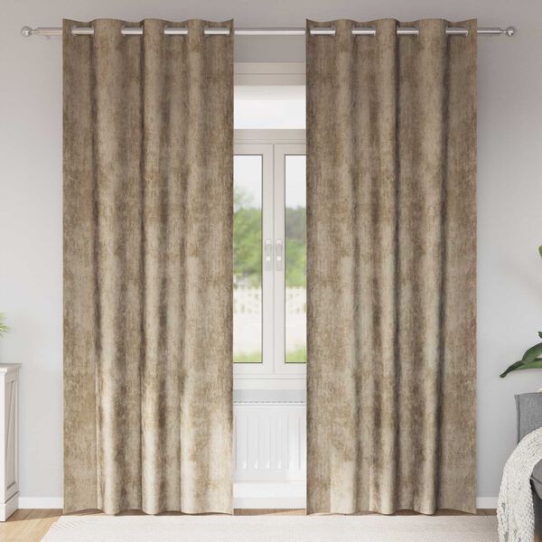vidaXL Velvet Curtains 2 pcs Champagne 245 x 140 cm Velvet