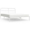 vidaXL Metal Bed Frame without Mattress with Headboard White 180x200cm