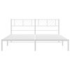 vidaXL Metal Bed Frame without Mattress with Headboard White 183x213cm