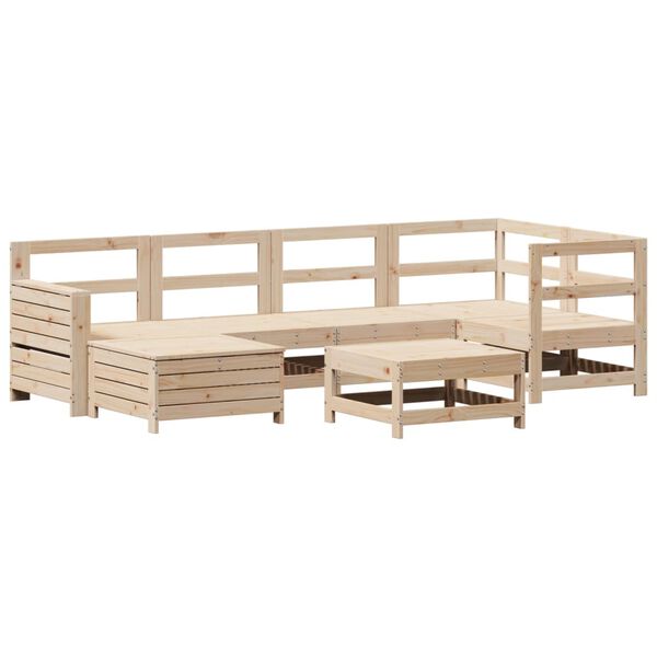 vidaXL 7 Piece Garden Sofa Set Solid Wood Pine
