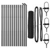 vidaXL Hexagonal Fence Ground Fix 25 x 0.8 m PVC-Coated Steel Grey